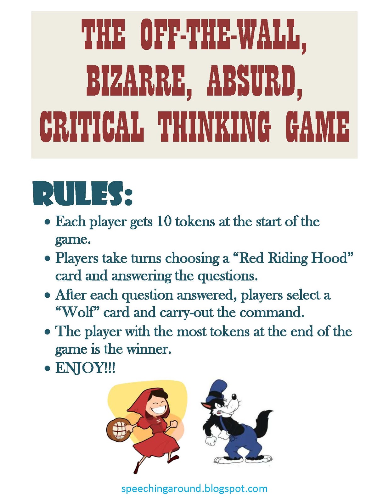 Class exercises for critical thinking
